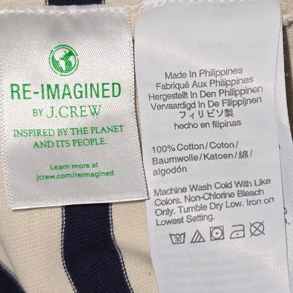 J. Crew Cropped boatneck T-shirt with buttons in mariner cotton Plus Size 2X - Picture 8 of 8